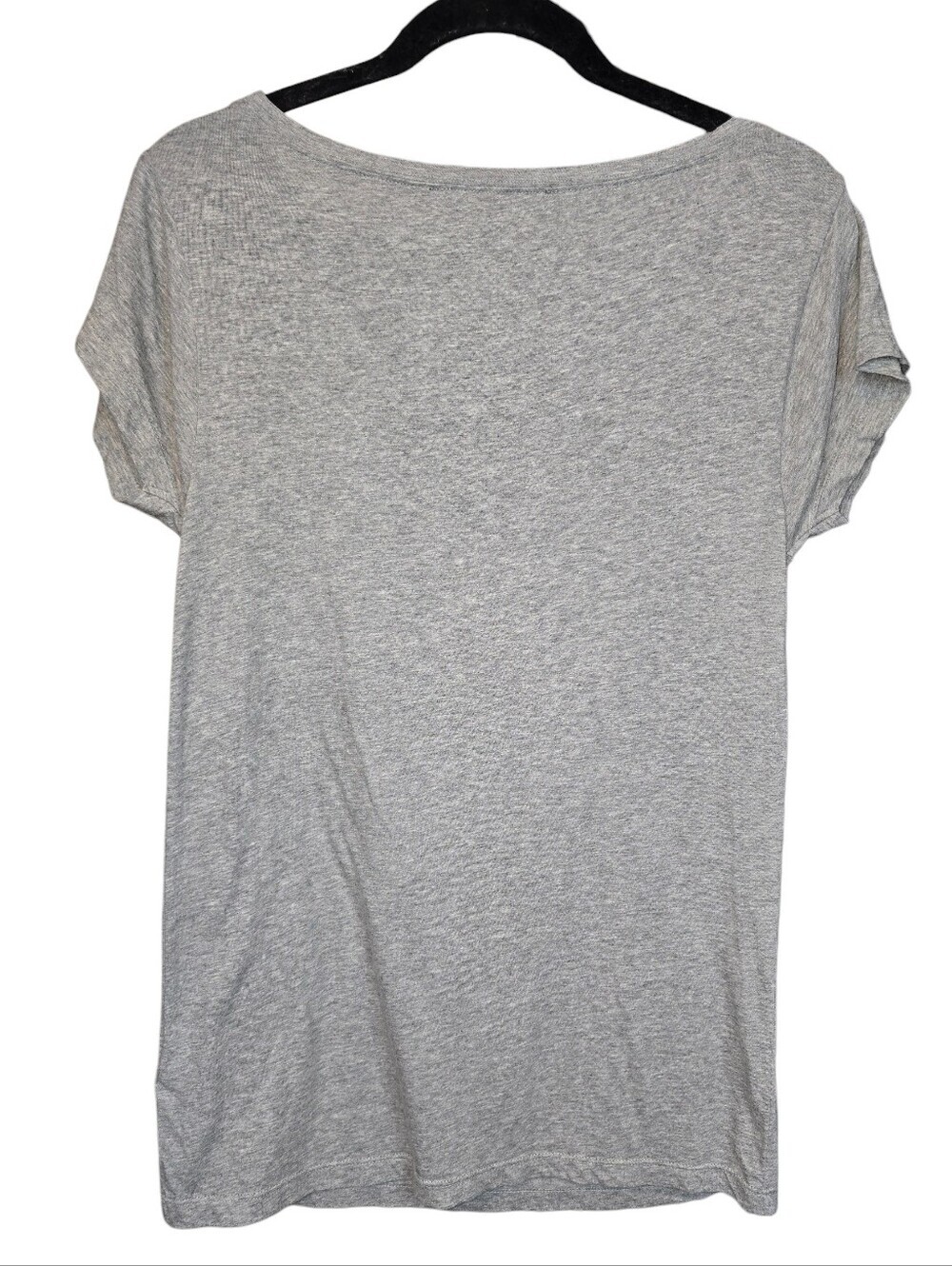 French Connection Sequin Beaded French Bulldog Graphic Cap Sleeve Tee Grey XS - Picture 5 of 8